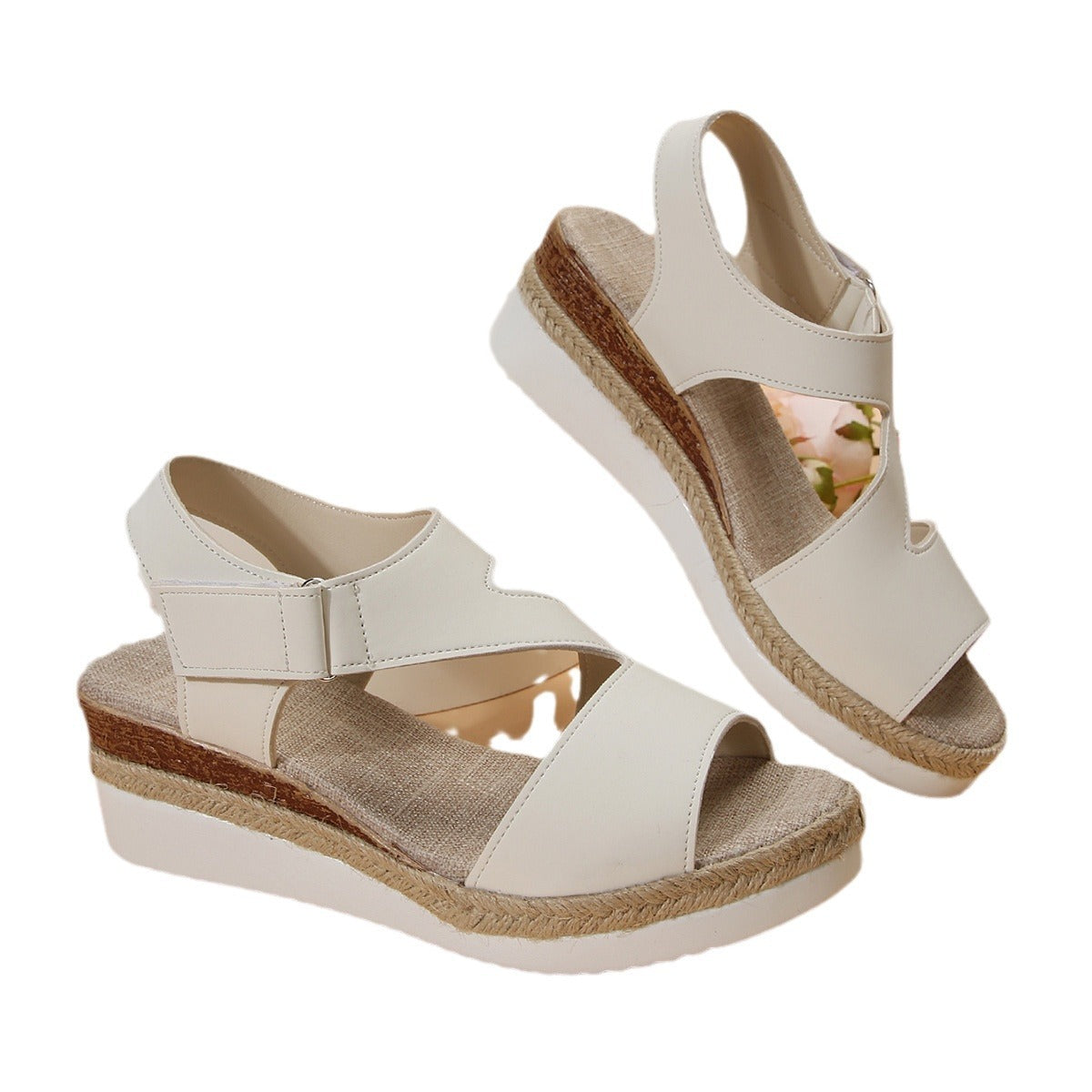 Plus Size Straw High Heel Sandals Women