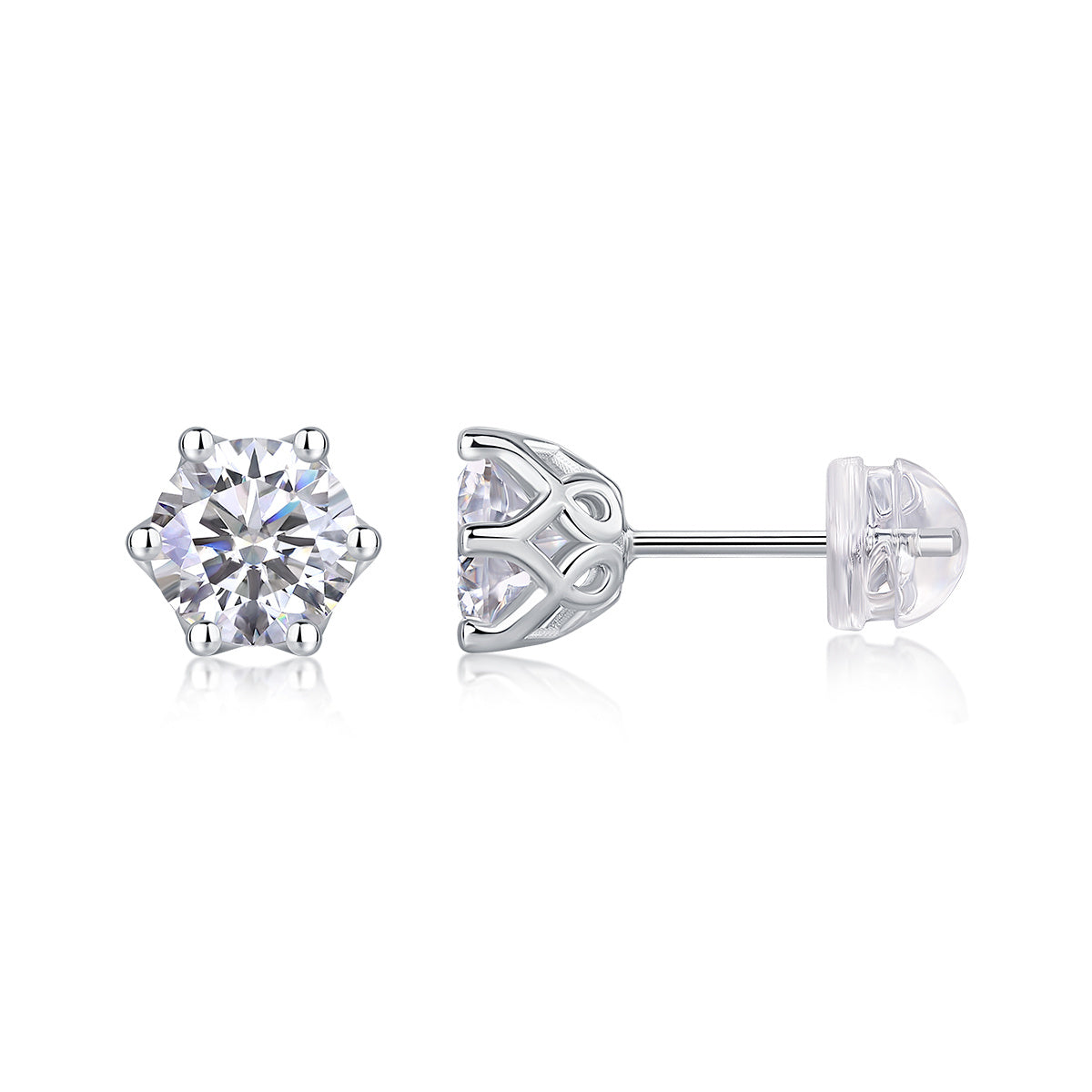 Freehand Flower Diamond Stud Earrings