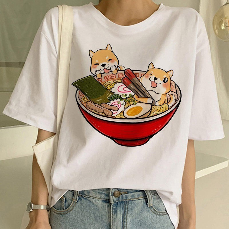 T-shirt col rond graphique Shiba Inu