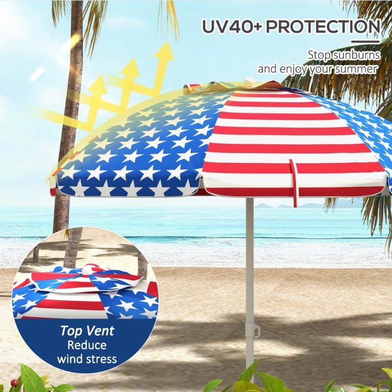 Ventilated Folding Beach Travel Umbrella