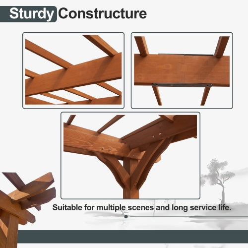 12x16 Outdoor Wooden Grape Pergola