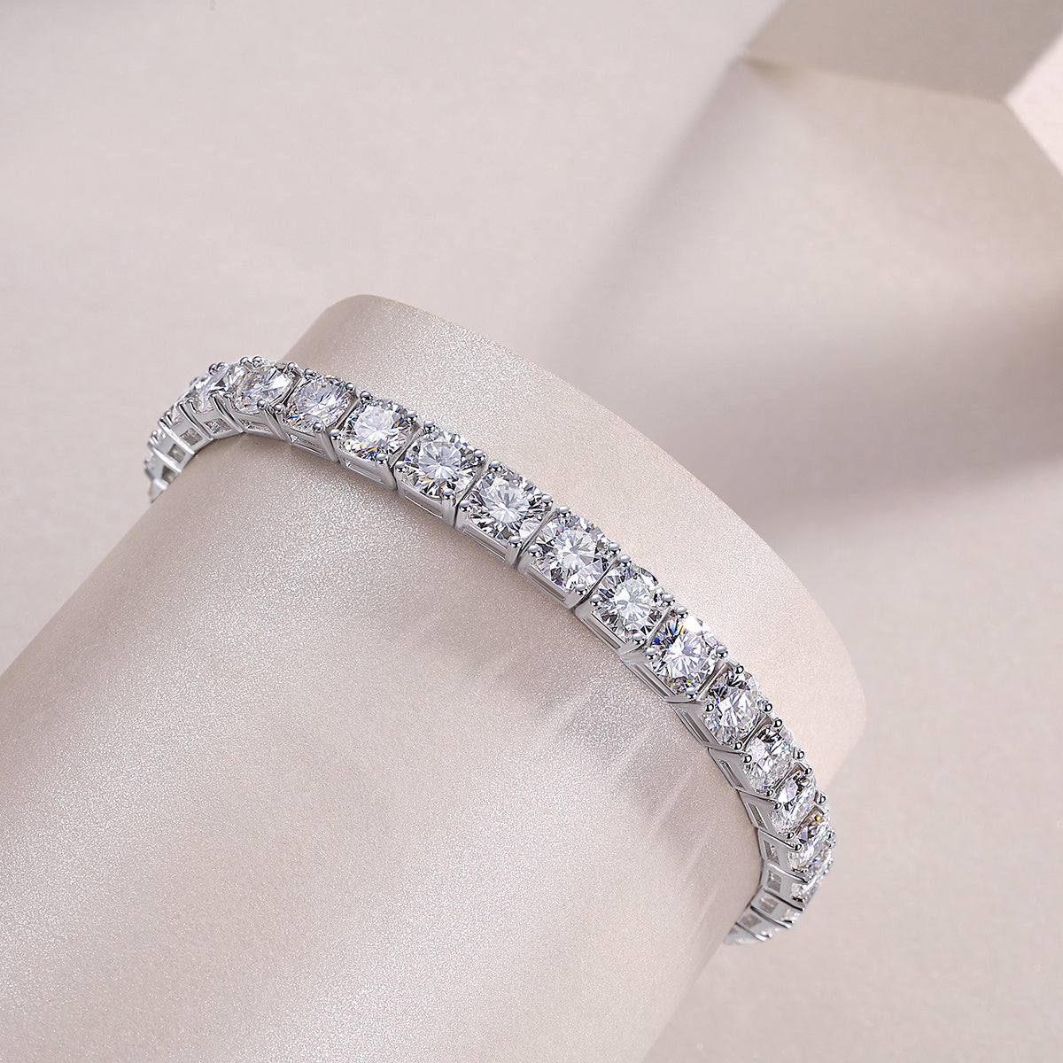 Gravitation Moissanite Silver Bracelet