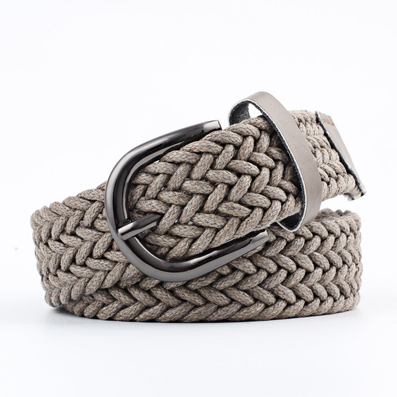 Ceinture large en coton et lin