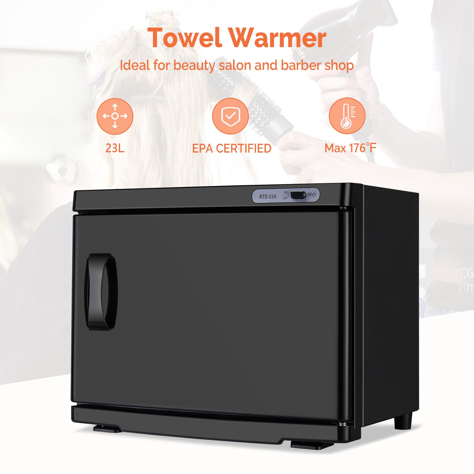 110V 23L Towel Sterilizer Black ABS