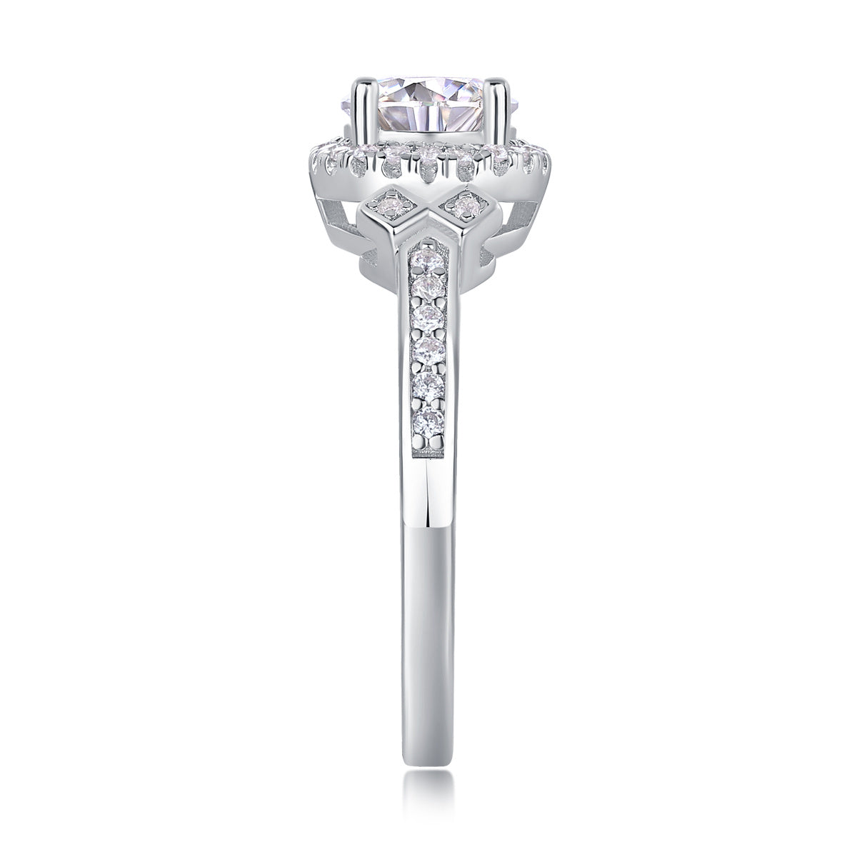 Lighthouse Moissanite Silver Ring Set