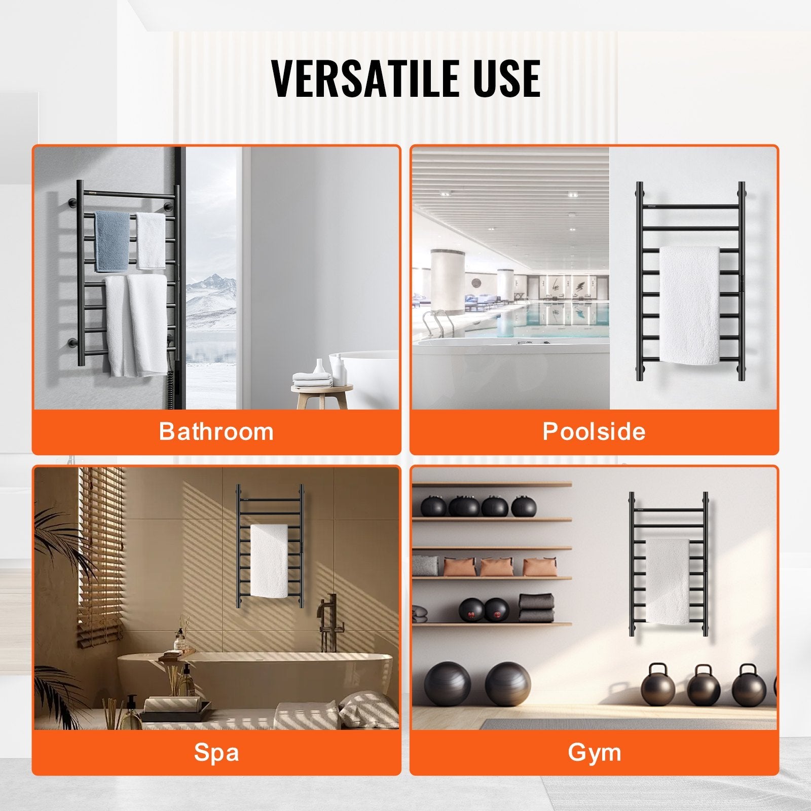VEVOR 8-Bar Wall Mounted Towel Warmer