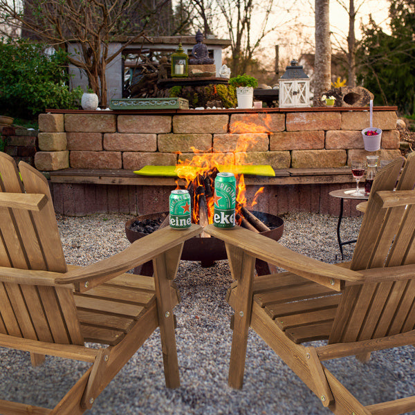 Wooden Folding Outdoor Beach Chair Set