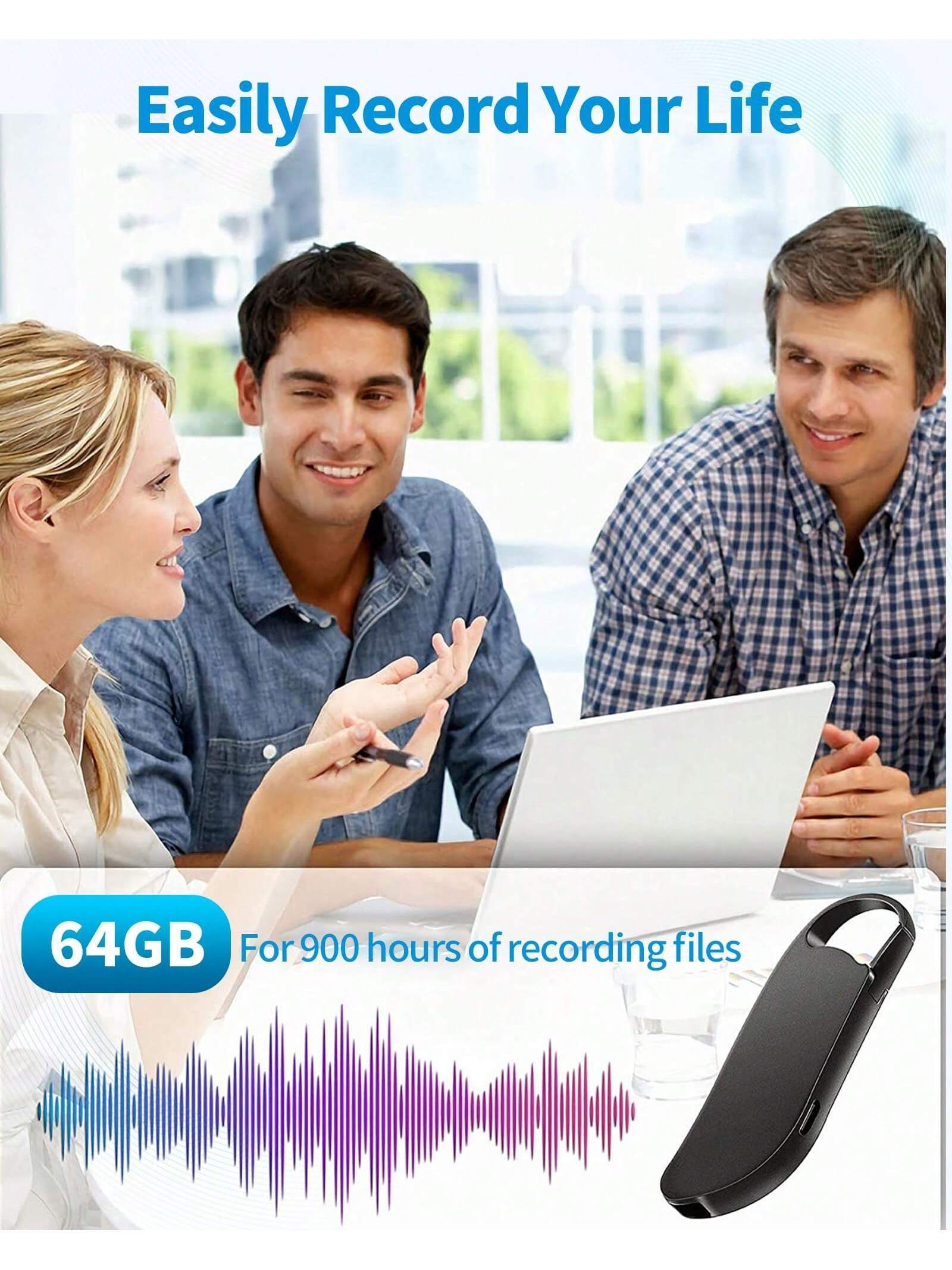64GB Digital Voice Recorder USB-C