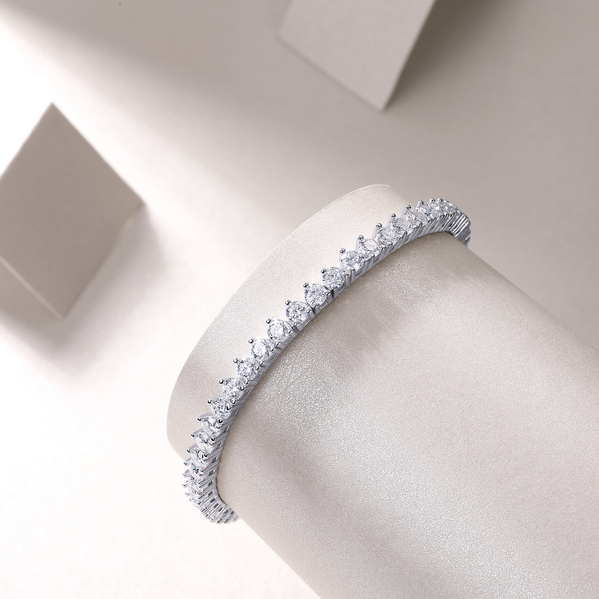 Mark Mosan Diamond Silver Bracelet