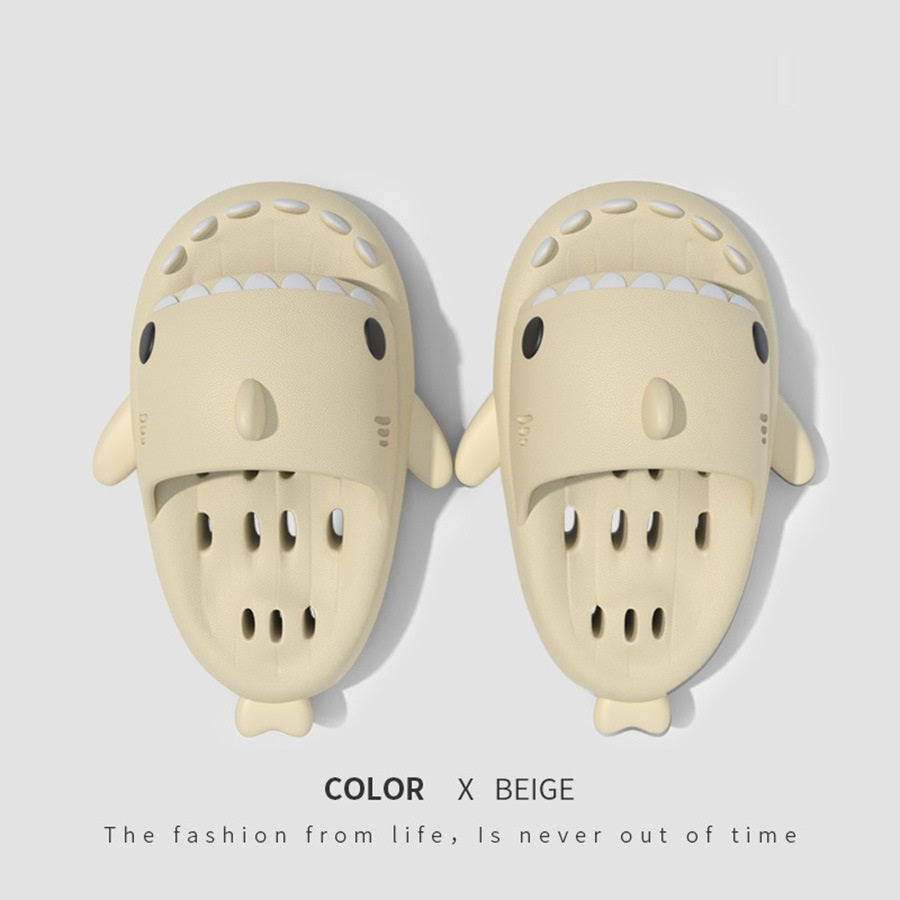 Shark Slippers Women Quick-Dry Slides