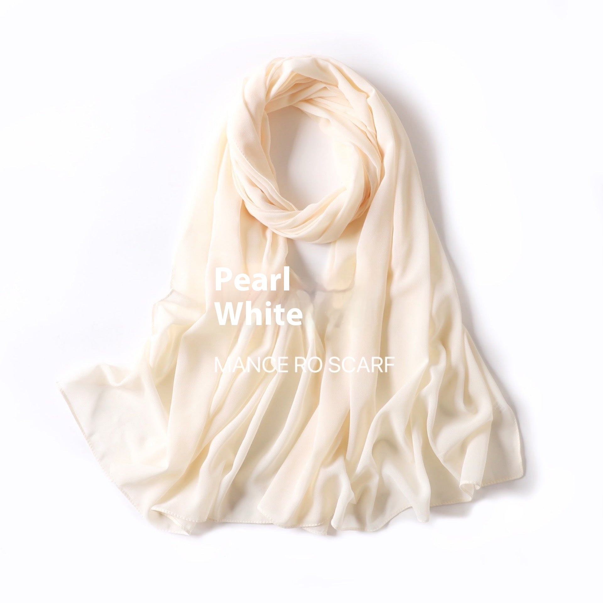 Foulard en mousseline de soie perlée