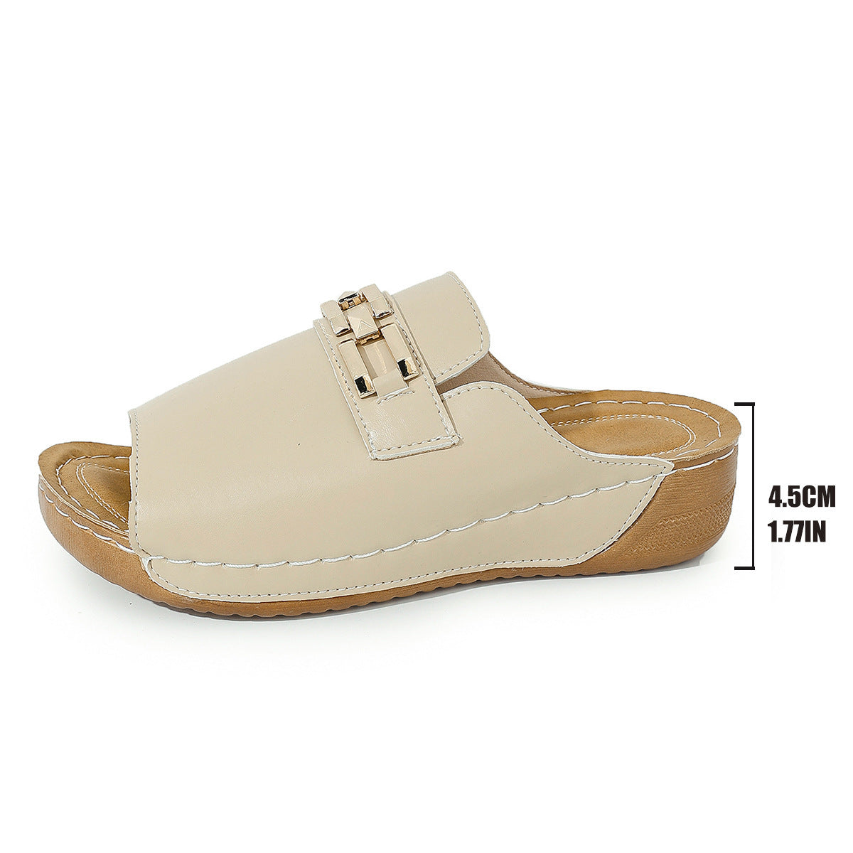 Plus Size Peep Toe Metal Slippers