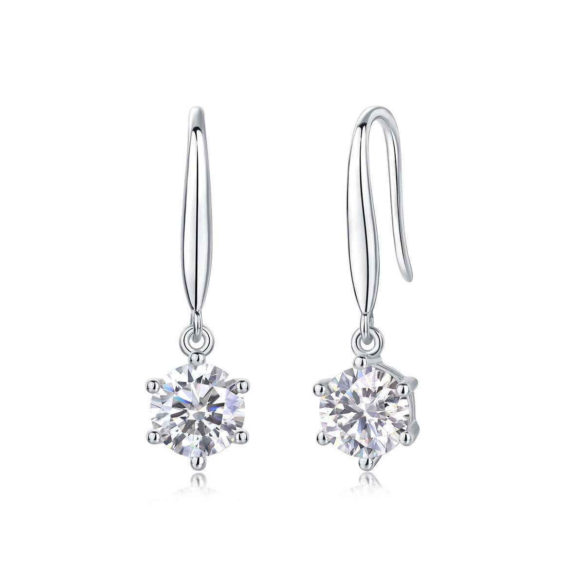 Jumping Wind Moissanite Silver Earrings