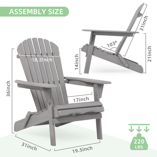 2-Piece Solid Wood Folding Beach Chairs