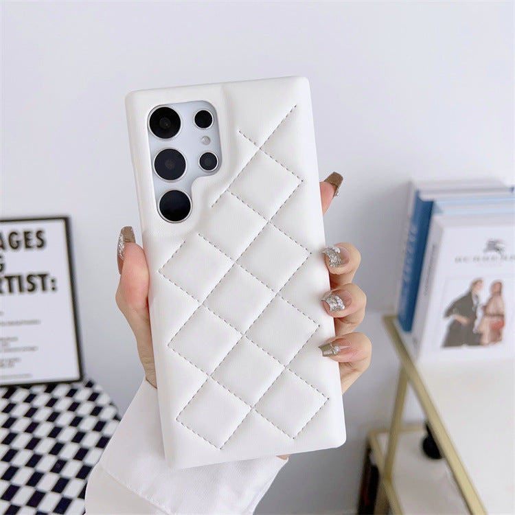 Diamond Plaid Leather Phone Case