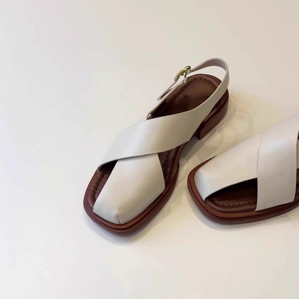 Retro Buckle Hollow Roman Sandals