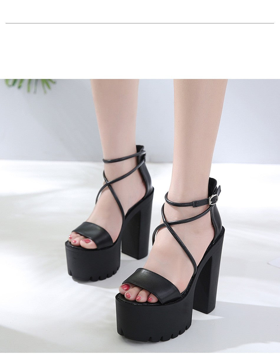 Cross Strap Nightclub DJ Bar Sandals