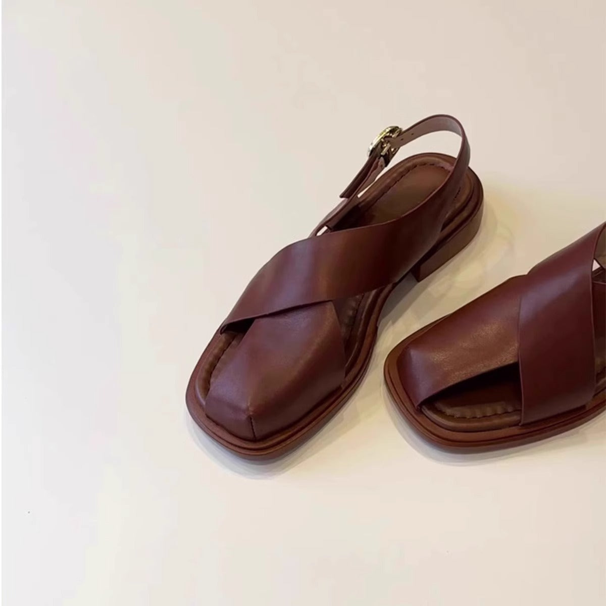 Retro Buckle Hollow Roman Sandals