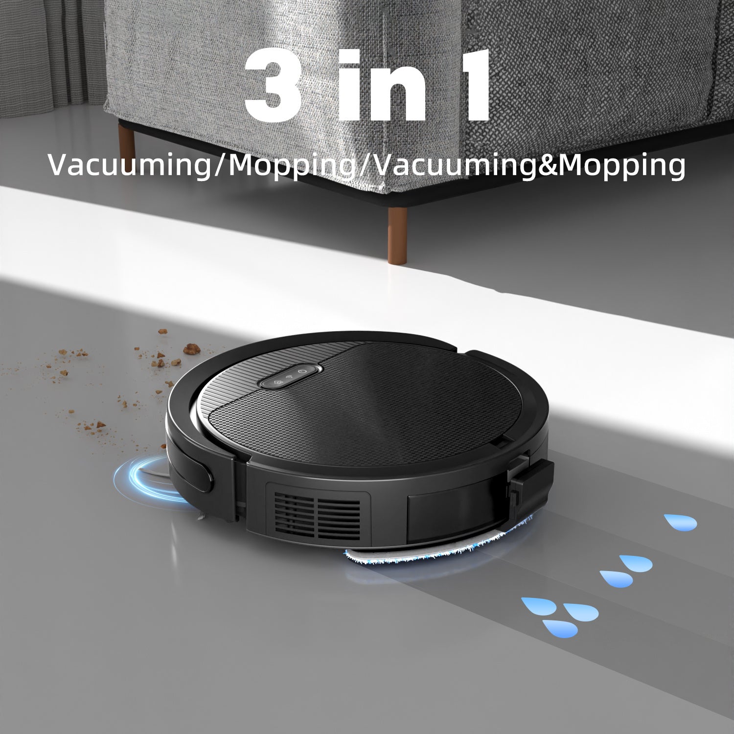 3-in-1 Robot Vacuum & Mop, 5000Pa Suction