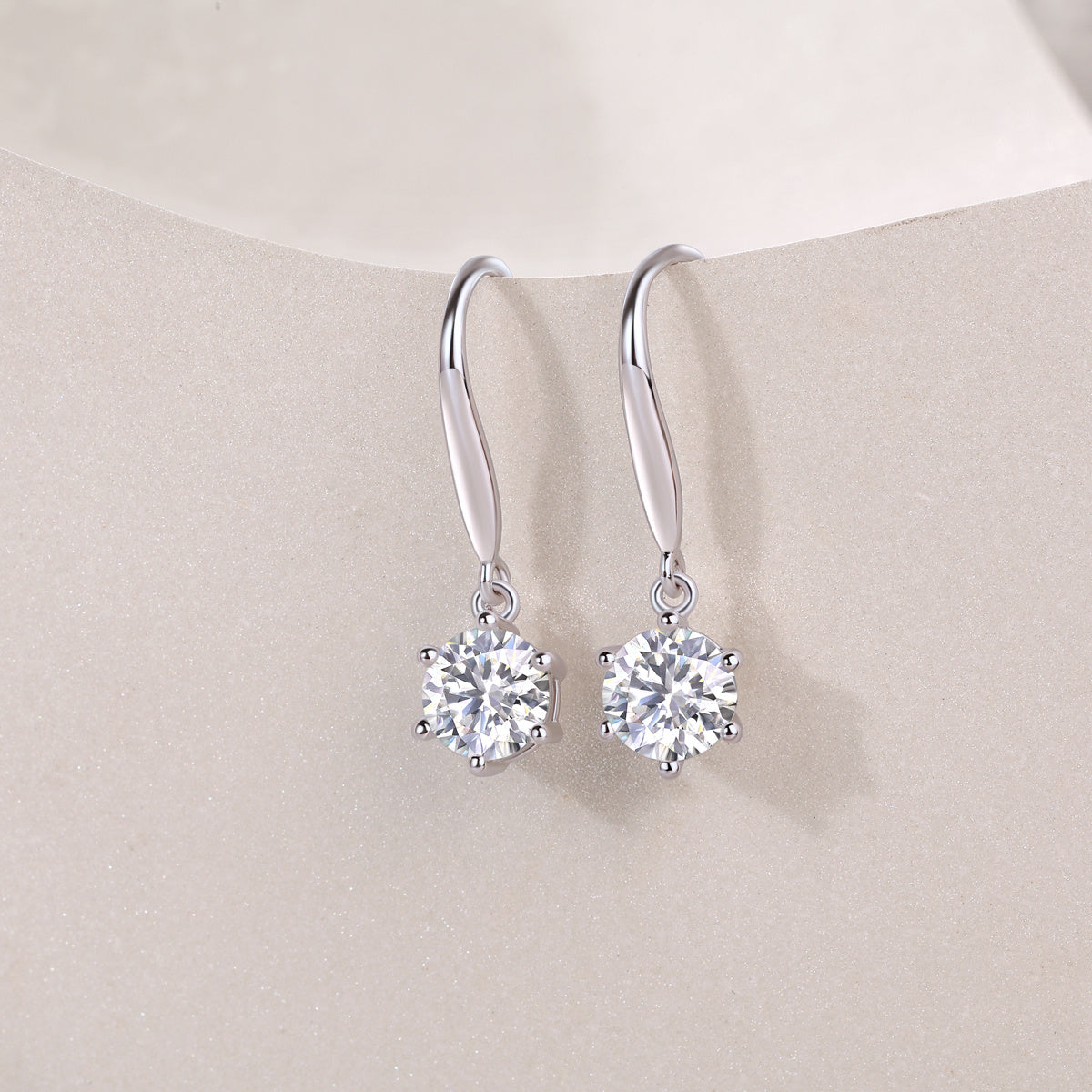 Jumping Wind Moissanite Silver Earrings