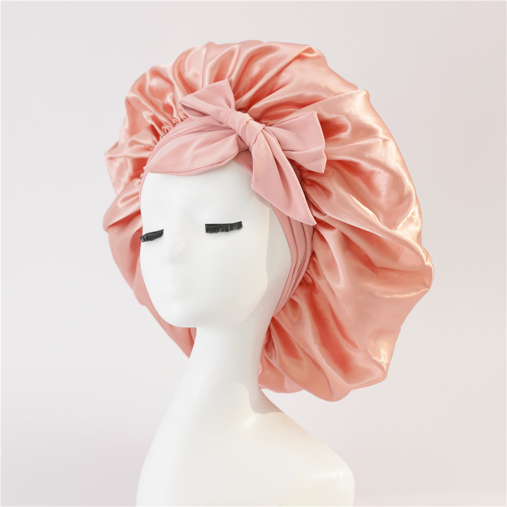 Bonnet en satin de soie pour cheveux bouclés