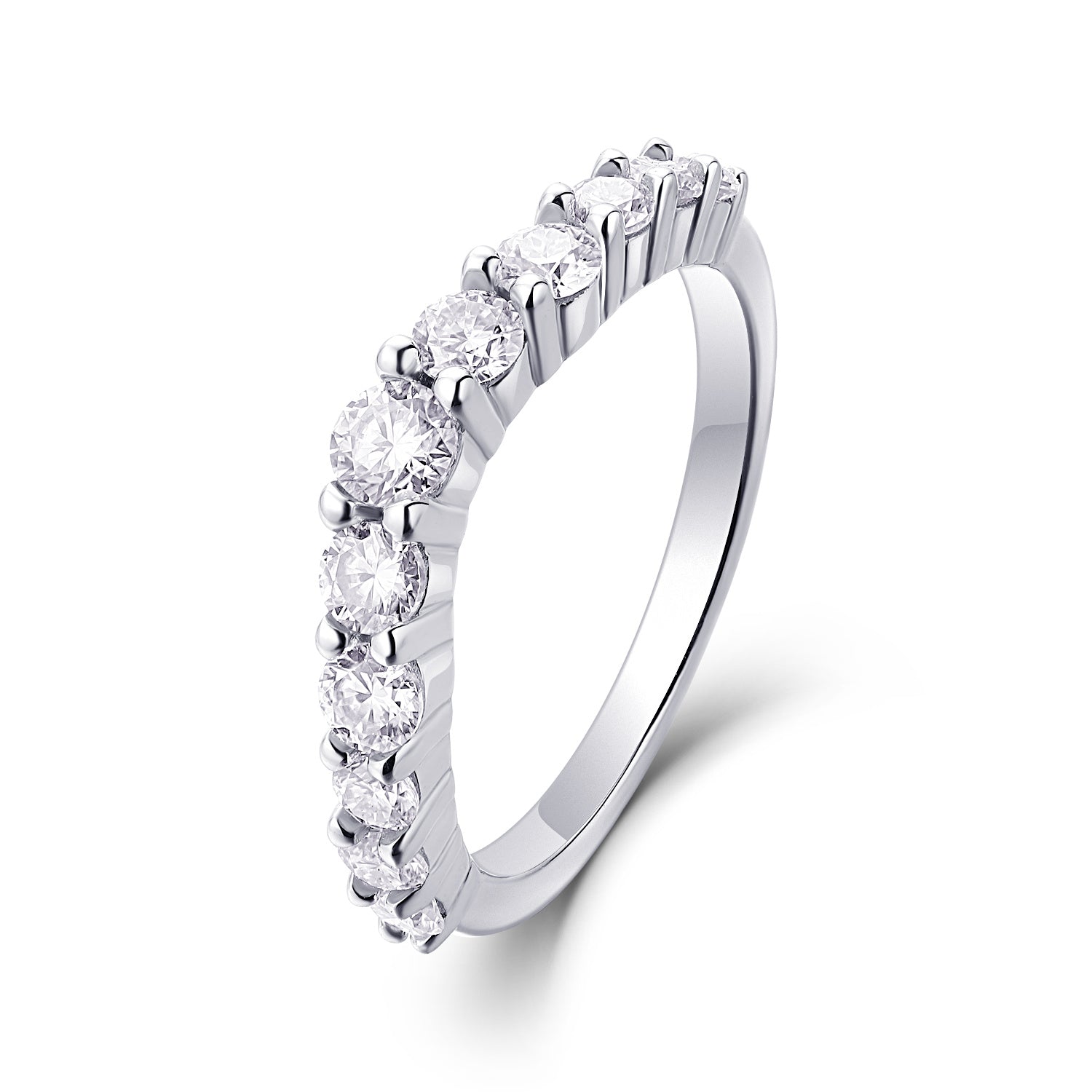 Crown Moissanite Silver Wedding Ring
