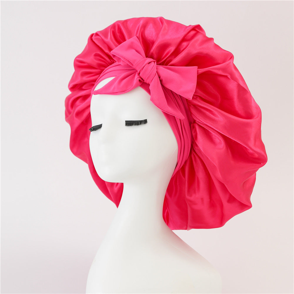 Bonnet en satin de soie pour cheveux bouclés