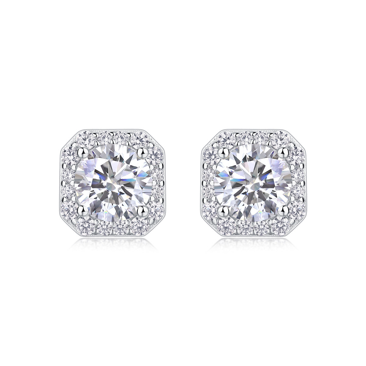 Heart Rose Diamond Stud Earrings