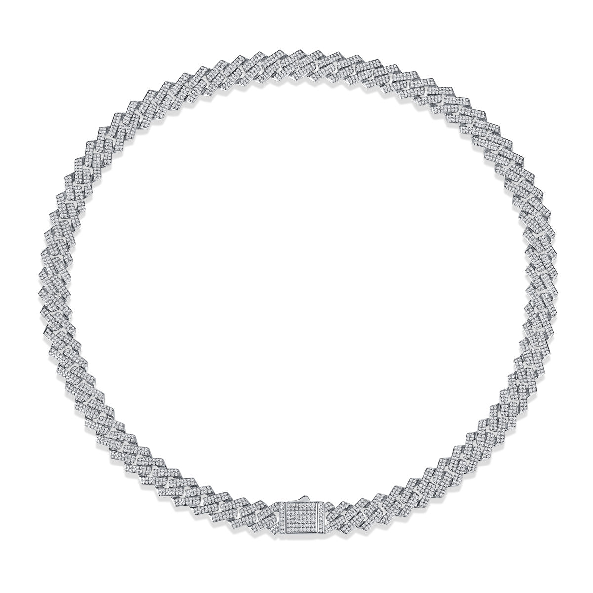 Men's Mosan Diamond Silver Necklace