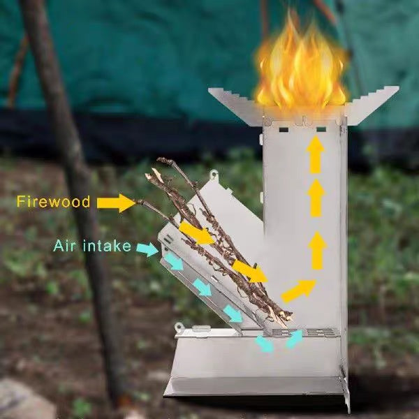 Portable Foldable Rocket Stove for Camping