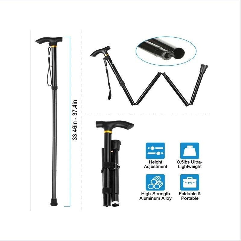 Black Portable Mobility Aid Cane