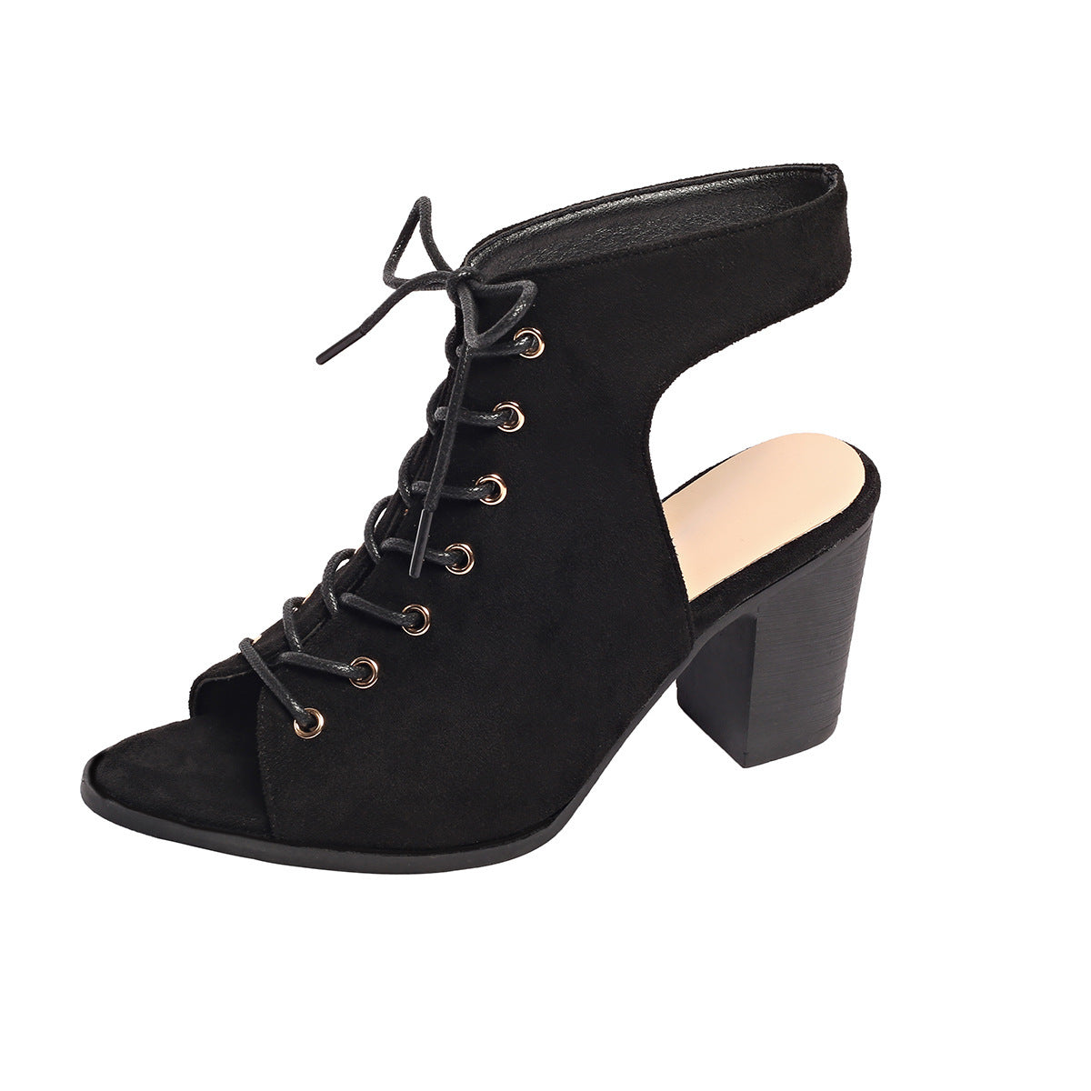 Lace-Up Chunky Heel Summer Sandals