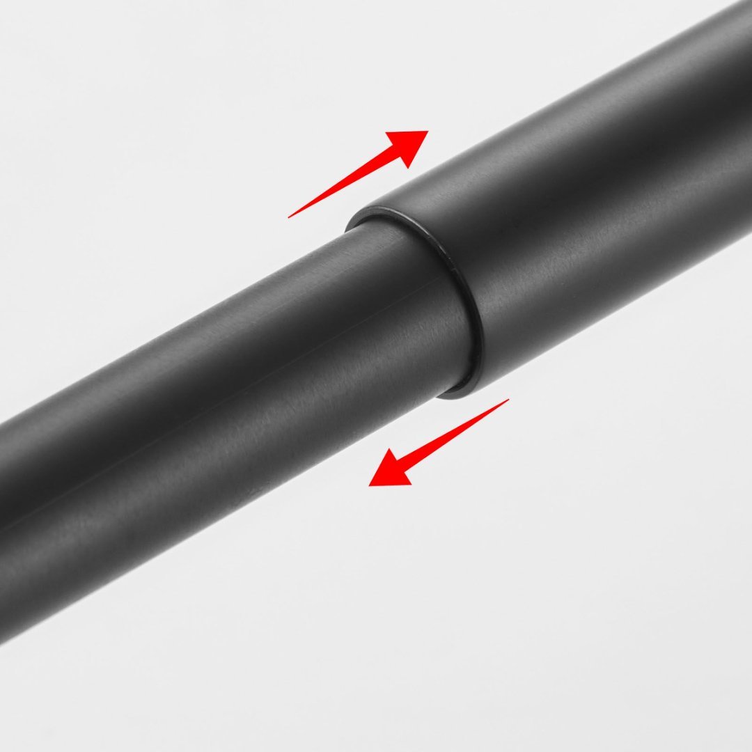 Adjustable Matte Black Towel Bar 16–27 in