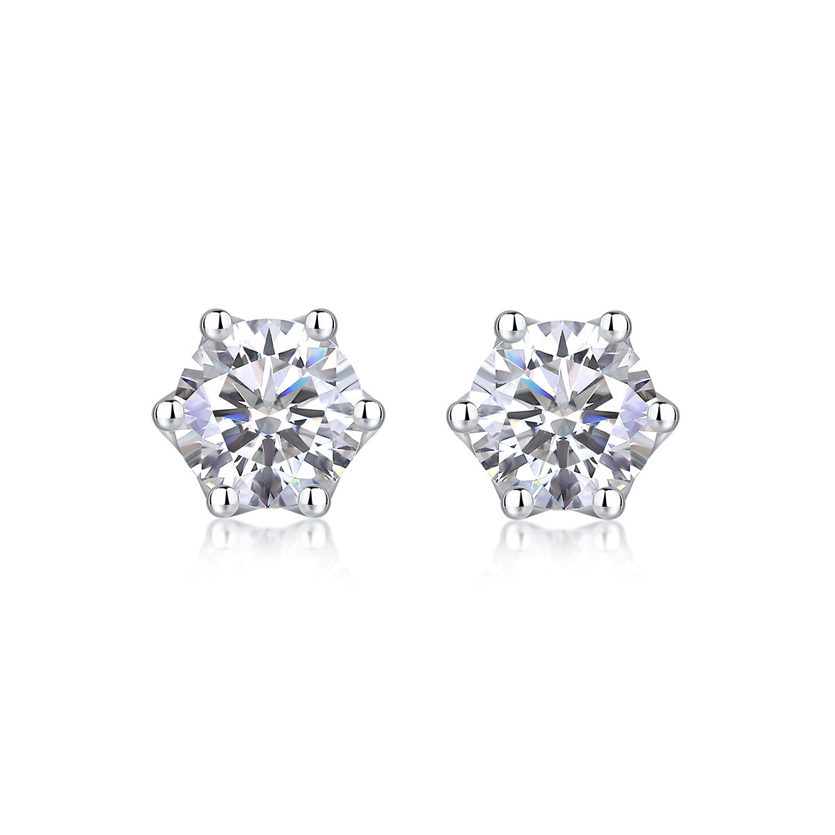 Freehand Flower Diamond Stud Earrings