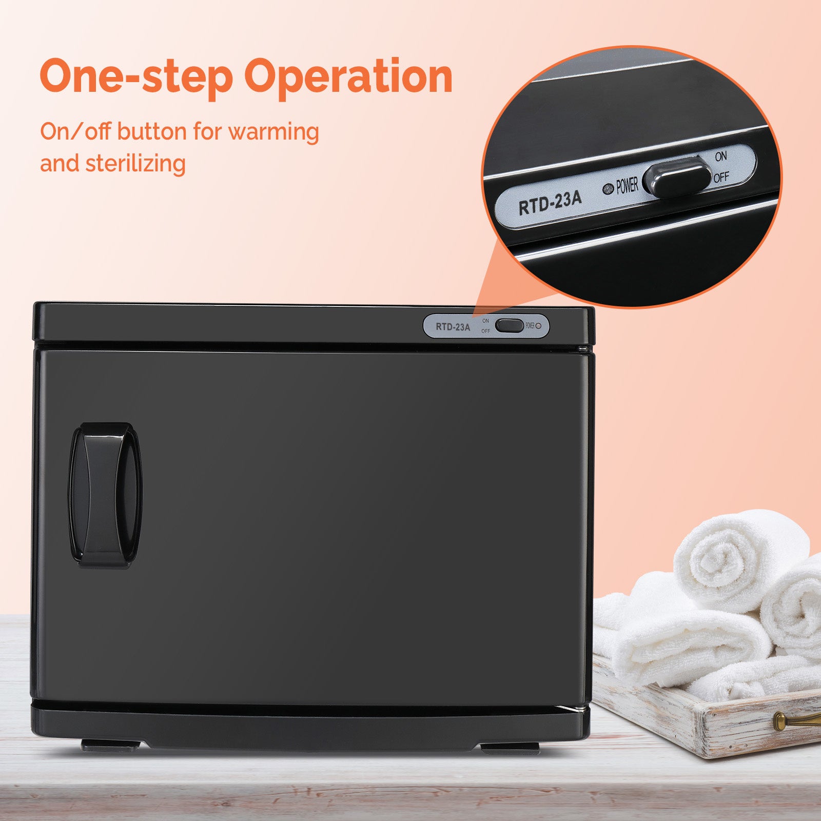110V 23L Towel Sterilizer Black ABS