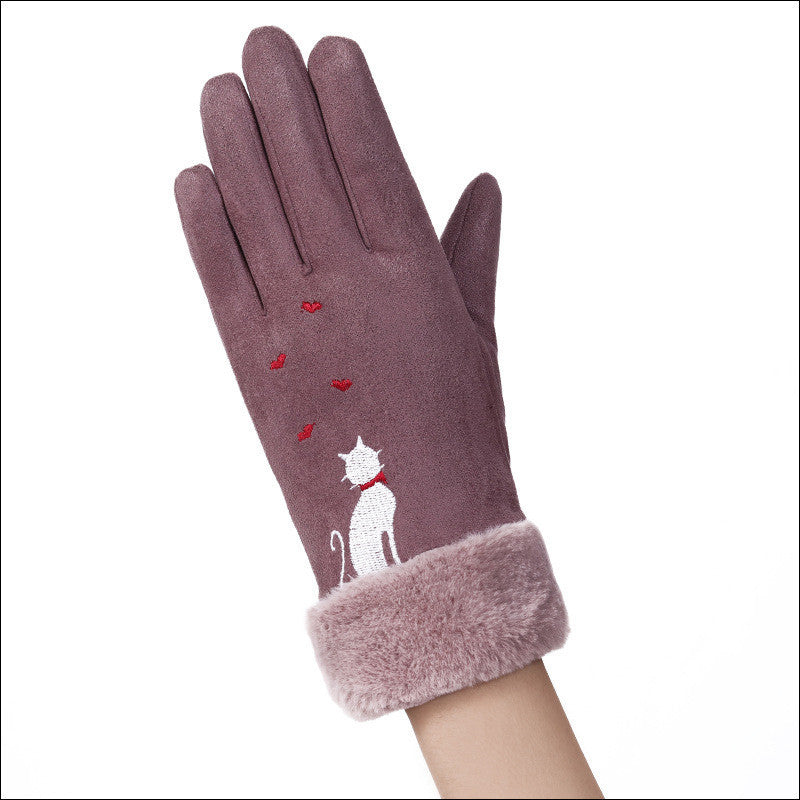 Gants d'hiver en daim pour femmes