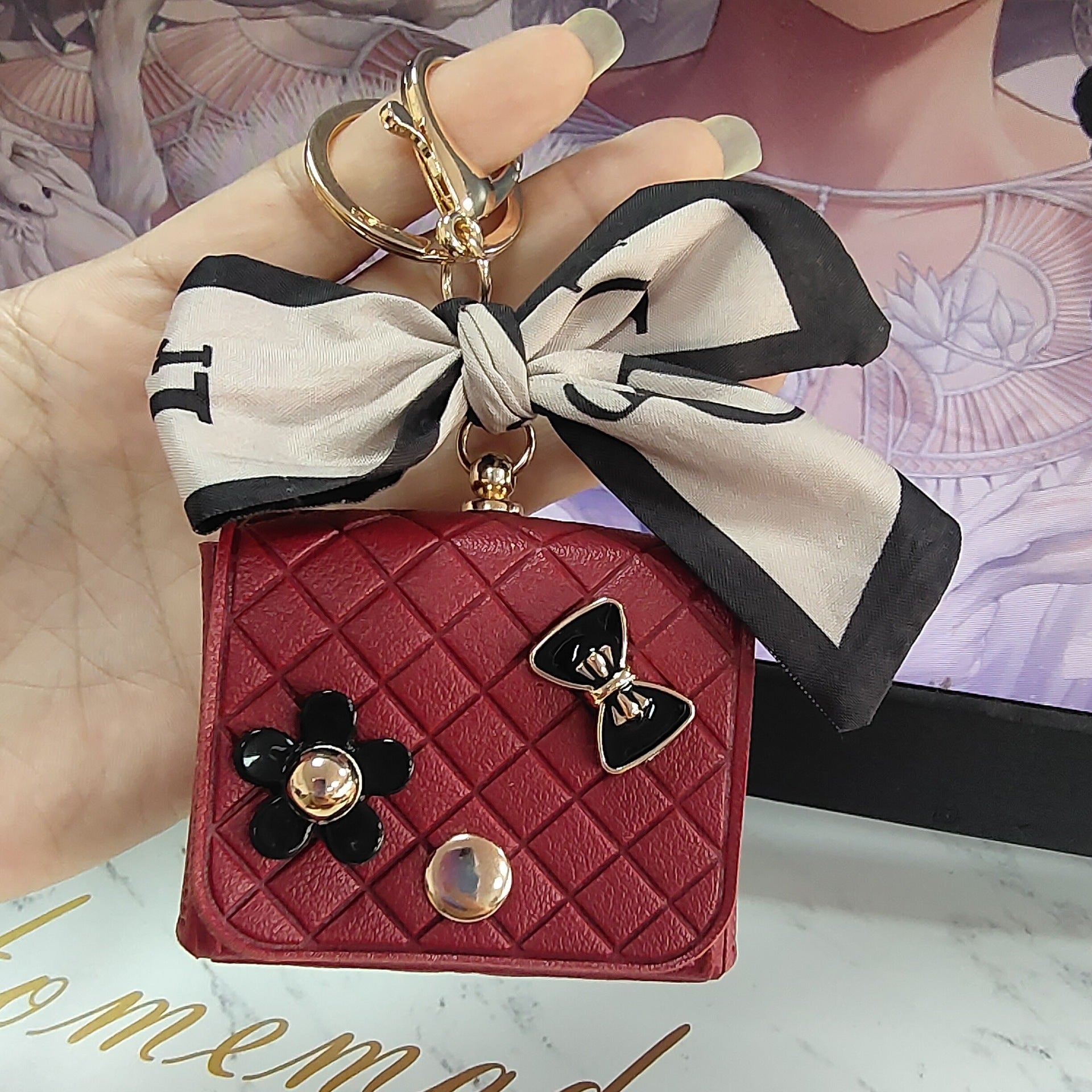 Korean Silk Scarf Earphone Pouch