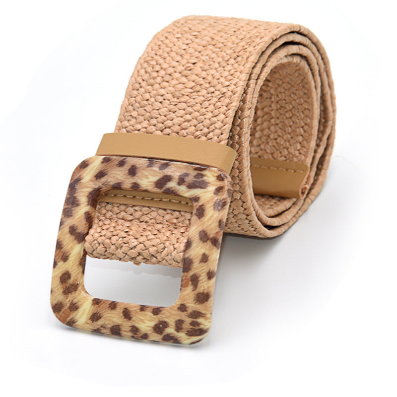 Ceinture large en coton et lin