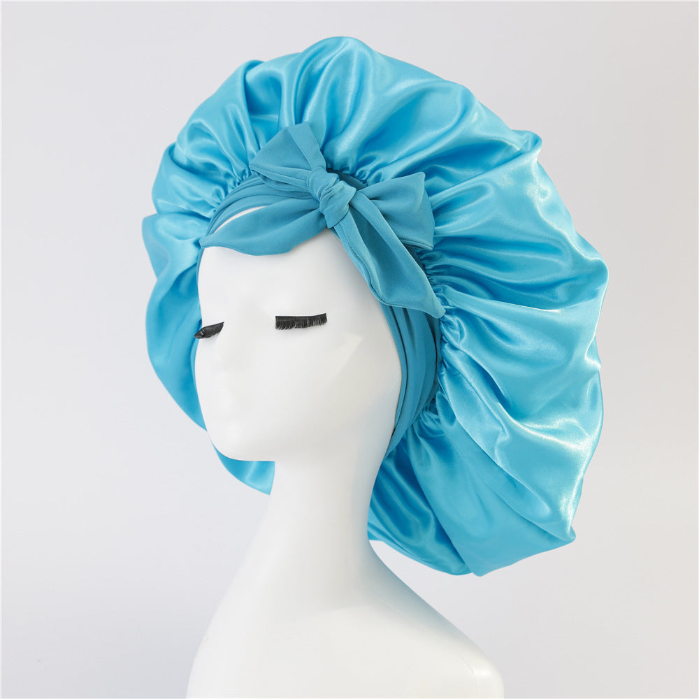 Bonnet en satin de soie pour cheveux bouclés