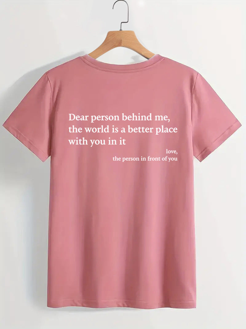T-shirt à slogan imprimé pour femme