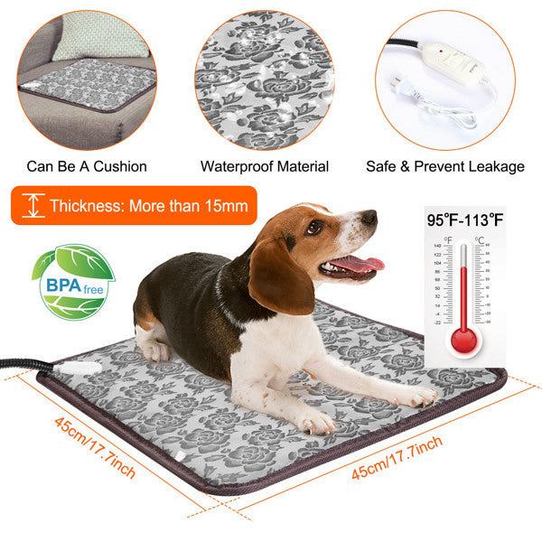 Waterproof Pet Heating Pad with Steel Cord