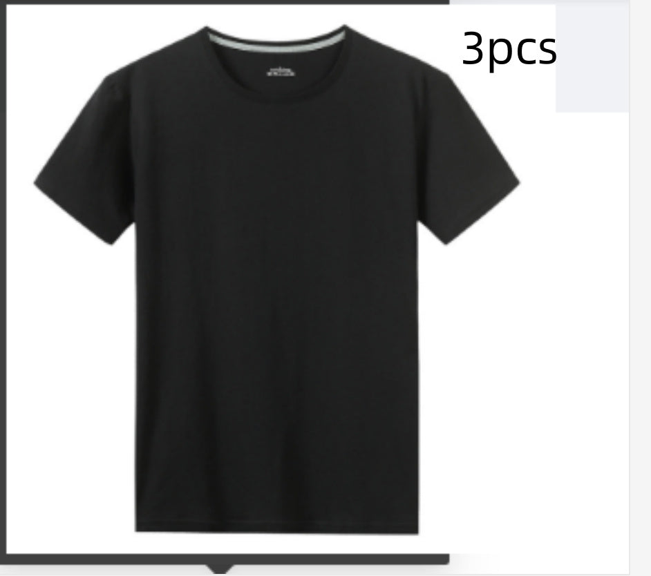 T-shirt à manches courtes en coton uni pour homme