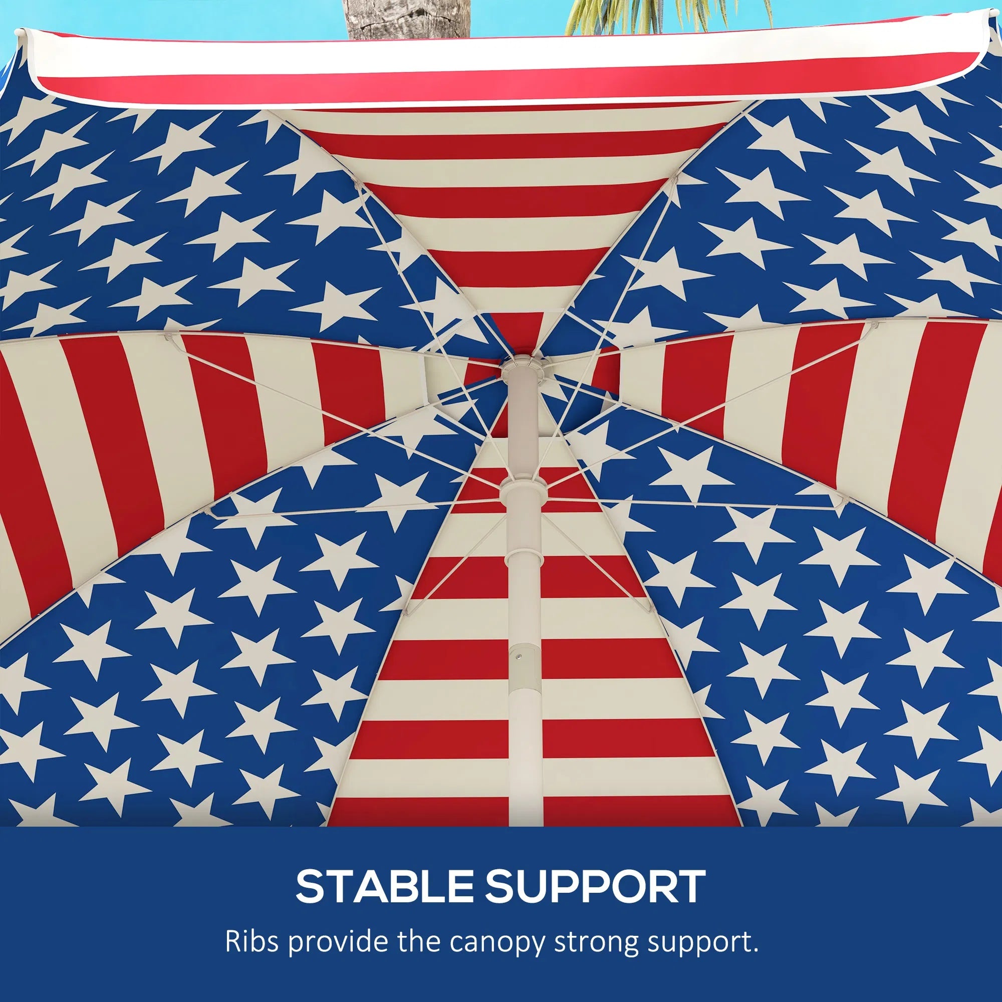 5.7' Travel Beach Umbrella – USA Flag