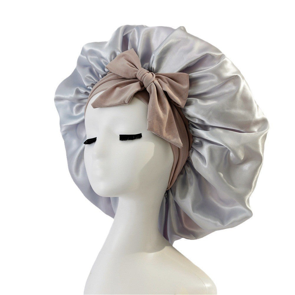 Bonnet en satin de soie pour cheveux bouclés