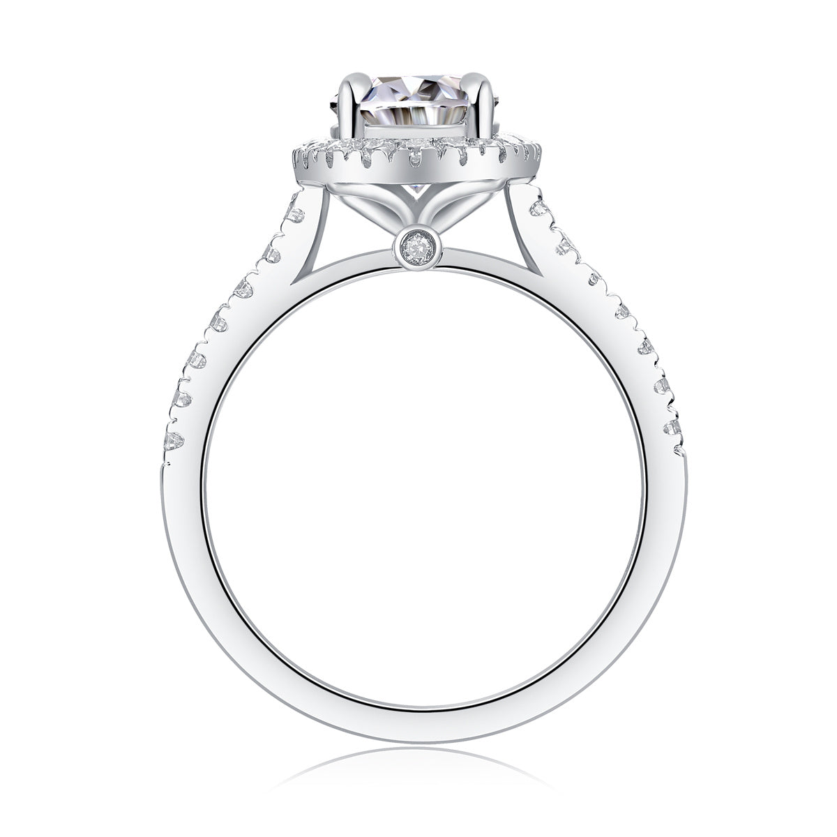 Audrey Large Moissanite Silver Ring