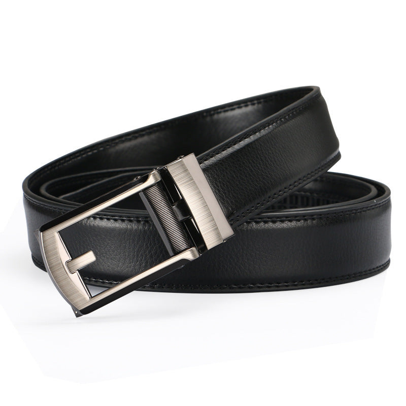 Ceinture habillée en cuir de vache à boucle automatique pour homme