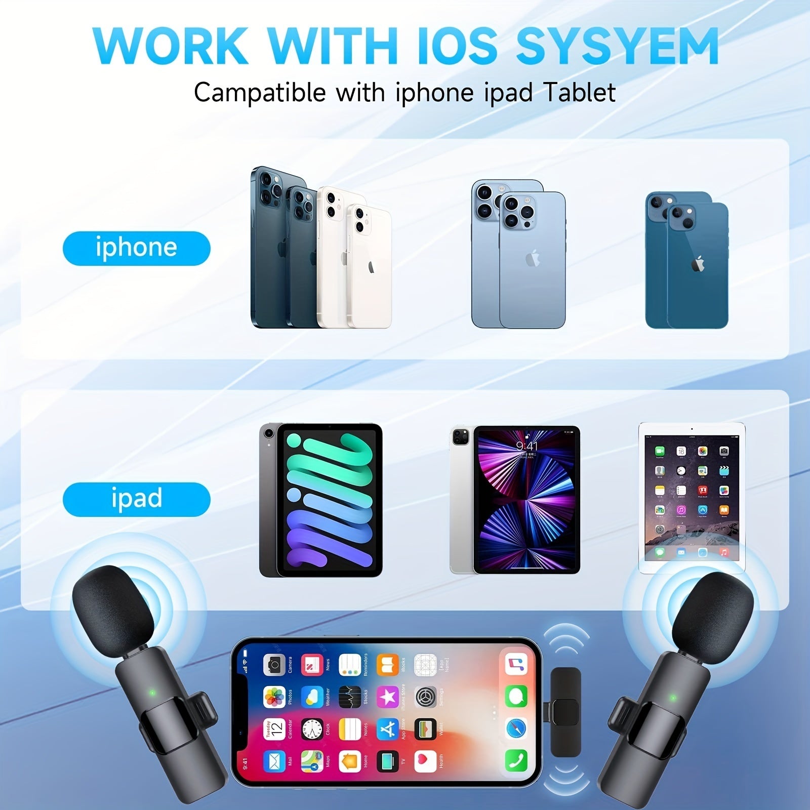 Wireless Lavalier Mic for iPhone & iPad