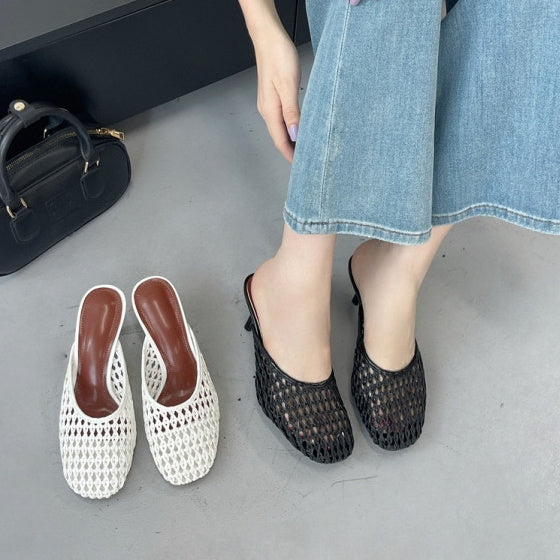 Closed Toe Woven Hollow Sandals Women
