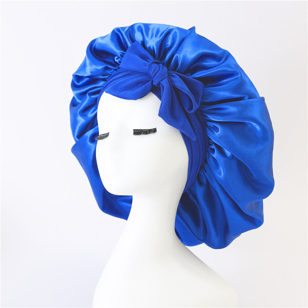 Bonnet en satin de soie pour cheveux bouclés