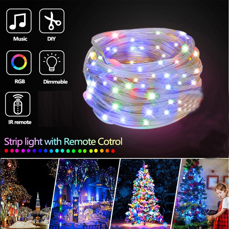 LED Rope Lights Outdoor RGB Fairy String